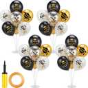 Foilswirl 4 Sets Graduation Party Balloons 2026 Congrats Grad Table Centerpieces Graduation Party Decorations 12 Inch Black Gold Balloon Stand Table Kit Confetti Latex Balloons for Grad Cap Supplies