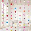 6 PCS Artificial Flower Garlands Hanging Decorations, Floral Hanging Backdrop Wildflower Banner with Hooks Spring Party Decorations for Wedding Party Birthday Anniversary Arch Decor (Colorful)