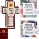 Sitroasho 4 Pack Prayer Quilt with Cross Inside Mini Scripture Prayer Quilt for Women Pastor Appreciation Christian Gifts Christmas Holiday Favors