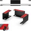 BRAINWAVZ Under Desk Laptop Holder Mount for Desk, Adhesive & Screw in, Devices Upto 1.5" Thick Like Macbooks, Surface, Keyboard, Routers, Modems, Cable Box, Network Switch & More (Metal Black)