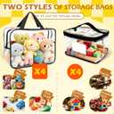 8-Pack Clear PVC Toy Organizers and Storage Bags with Zipper,Waterproof Organizer for Building Blocks, Puzzles,Board Games & Magnetic Toys,All-in-One Toy Organizers and Storage Solution