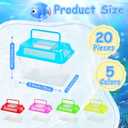20 Pack Plastic Fish Tank with Handle, Small Reptile Terrariums Carrier Cage, Tarantula Enclosure Snake Breeding Case, Mini Fish Box for Pets (5.9" x 3.5" x 4.3")