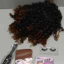 Curly Afro Wigs for Black Women Kinky Curly Wig with Bangs Synthetic Fiber Natural Looking Glueless Hair for Daily Wear