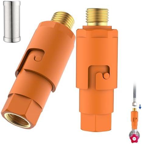 Under Sink In line Water Filter - Sediment Water Filter, Reusable Impurity Filter Attachment, 9/16" Female x 9/16" Male Thread Connector Size for Bathroom Kitchen RV Faucet Supply Lines (1 Pair)