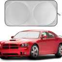 Vepagoo Car Windshield Sun Shade Window Cover Shade Interior Sun Protection Curtain 59inX29in, UV Rays and Sun Heat Protector, Keep The Car Interiors Cool, Prevents Dashboard Fade and Crack (Small/Classic59"x29", Silver)