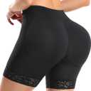 WEICHENS Women Bigger Butt Enhancer Butt Lifter Padded Lace Shapewear Control Panties Seamless Thicker Fake Buttock Underwear (6X-Large Plus, Black- Plus Size)