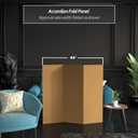 4 ft. Short Brown Temporary Cardboard Folding Screen - 3 Panels