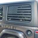 Rear Window American Flag Decal Compatible with Jeep Wrangler JL JLU 2018-2024 2025 (4-Door Version), Precut Back Side Window Glass USA Flag Vinyl Sticker Exterior Accessories (Matte Black)