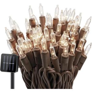 Vigdur 54FT Solar String Lights Outdoor, 150 Count Brown Wire Mini Fairy Lights, Solar Powered String Lights for Garden Patio Holiday Party Outdoor Indoor Decoration, Brown
