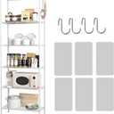 HOMEFORT 6-Shelving Unit, Adjustable Wire Shelving, Metal Wire Shelf with Shelf Liners and Hooks for Kitchen, Closet, Bathroom, Laundry, White, 21" W x 11" D x 69" H