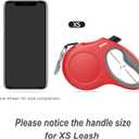Fida Retractable Dog Leash with Dispenser and Poop Bags, 10 ft Pet Walking Leash for X-Small Dog or Cat up to 18 lbs, Anti-Slip Handle, Tangle Free, Reflective Nylon Tape (XS, Red)
