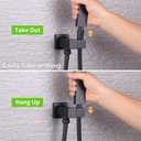Wall Union with Hand Shower Holder, Angle Simple Brass Wall Mounted Supply Elbow with Adjustable Shower Wand Bracket Matte Black