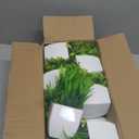 Unittype 12 Pcs Fake Plants Small Artificial Faux Plants for Shelf Mini Plastic Potted Greenery for Home Office Desk Bathroom Bedroom Indoor Decor(White Pot, Green)