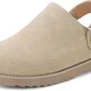 Clogs for Women Platform Clogs Slippers Classic Suede Leather Mules with Arch Support Comfortable Slip-on Sandals Shoes for Indoor Outdoor (9.5, Apricot)