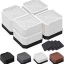 Bed Risers and Furniture Risers, Heavy Duty Adjustable Lifting Blocks for Couches, Desks, and Chairs, Elevates 1.5 or 3 Inches, Holds up to 4000 lbs (White)