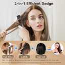 2 in 1 Steam Hair Straightener Brush, MSDS Approved 30s Fast Heat-up Electric Portable steam Straightener Brush Hot Comb with 2 Essential Oils, Reduce Frizz, Nourishes Hair, 20Min Auto Shut-Off