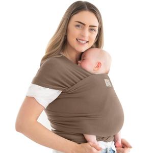 KeaBabies Baby Wrap Carrier - All in 1 Original Baby Carrier Newborn to Toddler Sling, Easy to Wear, Hands Free Bonding, Lightweight, Breathable Infant Wraps (Saddle Brown) (One Size)