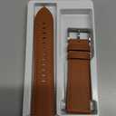 OUHENG Leather Bands Compatible with Apple Watch Band 45mm/49mm/44mm/46mm/42mm, Genuine Leather Strap Replacement for iWatch Series 11/9/10/8/7/6/5/4/3/2/1 & Ultra 3/2/1 & SE3 SE2 SE Men Brown Silver