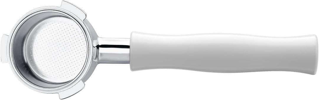 Normcore 51mm Naked Bottomless Portafilter 3 Ears Fits Delonghi Dedica EC680 and EC685, SMEG EUPA Espresso Machines, White Anodized Aluminum Handle, Included 18g Portafilter Basket