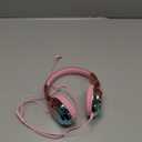QearFun Kids Headphones Wired with Mic, 85/94dB Safe Volume Limit, Foldable Over Ear, Tangle-Free Cord & Sharing Port, Wired On-Ear Headset for School, Chromebook, Tablet, Travel - Boys & Girls (Pink aurora)