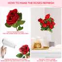 Riceshoot 500 Pcs Artificial Silk Roses Flowers with Long Stem Bridal Wedding Bouquet Realistic Floral Bulks for Garden Home Party Gifts Favor Decoration(Red)
