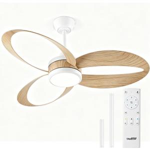 42 Inch Ceiling Fan with Light | Modern Low Profile Flush Mount | Quiet DC Motor, 6-Speed Reversible, 3CCT Dimmable LED, Remote Control – Ideal for Bedroom, Living Room, Kitchen