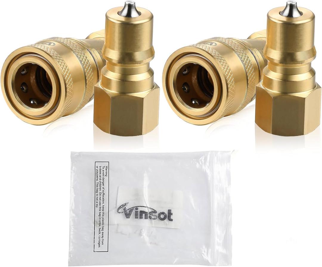 Vinsot 2 Set 1/4" Quick Disconnect Coupler Valve for Carpet Cleaning Wand Truck Mount Carpet Cleaning Wand Valve