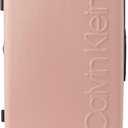 Calvin Klein Women's Hard Side Upright Luggage Spinner Light Weight Suitcase, Mellow Rose, Large