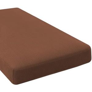 H.VERSAILTEX Super Stretch Individual Chaise Cover Sectional Couch Covers for L Shaped Sofa Both Left/Right Featuring Thick Jacquard Textured Twill Fabric (1 Piece Chaise Cover, Caramel)