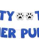 BEISHIDA Glitter Blue Pawty Time Mother Puppers Banner - NO DIY - The Pet Birthday Banner - Puppy Birthday DecorationsCute Cat/Dog Bday Party SuppliesPaw Party Bunting SignPuppy Dog Pennant Dcor