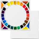MEEDEN Large 32-Well Ceramic Watercolor Palette with Lid, Porcelain Paint Palette for Watercolor Painting with Cover, Big Mixing Tray for Artist, 12-3/5-Inch Square,White