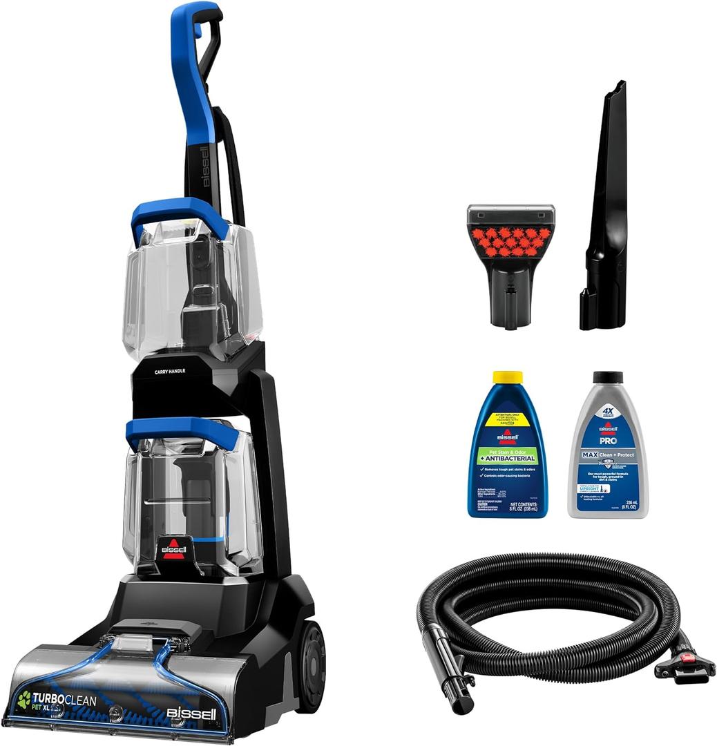 BISSELL TurboClean Pet XL Upright Carpet Cleaner, Upholstery Tough Stain Tool & Formula included, 3746
