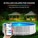 LED Pool Lights for Above Ground Pool with APP Control 20W RGB Pool Light with Suction Cups and Built-in Magnets IP68 12V Underwater Pool Light for Above ground Inground Pools Waterproof 28FT Cord (WhiteGray)
