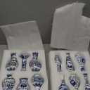 Maxcheck 12 Pcs Small Blue and White Vase Mini Porcelain Chinoiserie Bud Vase Vintage Ceramic Oriental Handmade Chinese Flower Jardiniere for Home Office Shelf Table Centerpieces Decor(Classic)