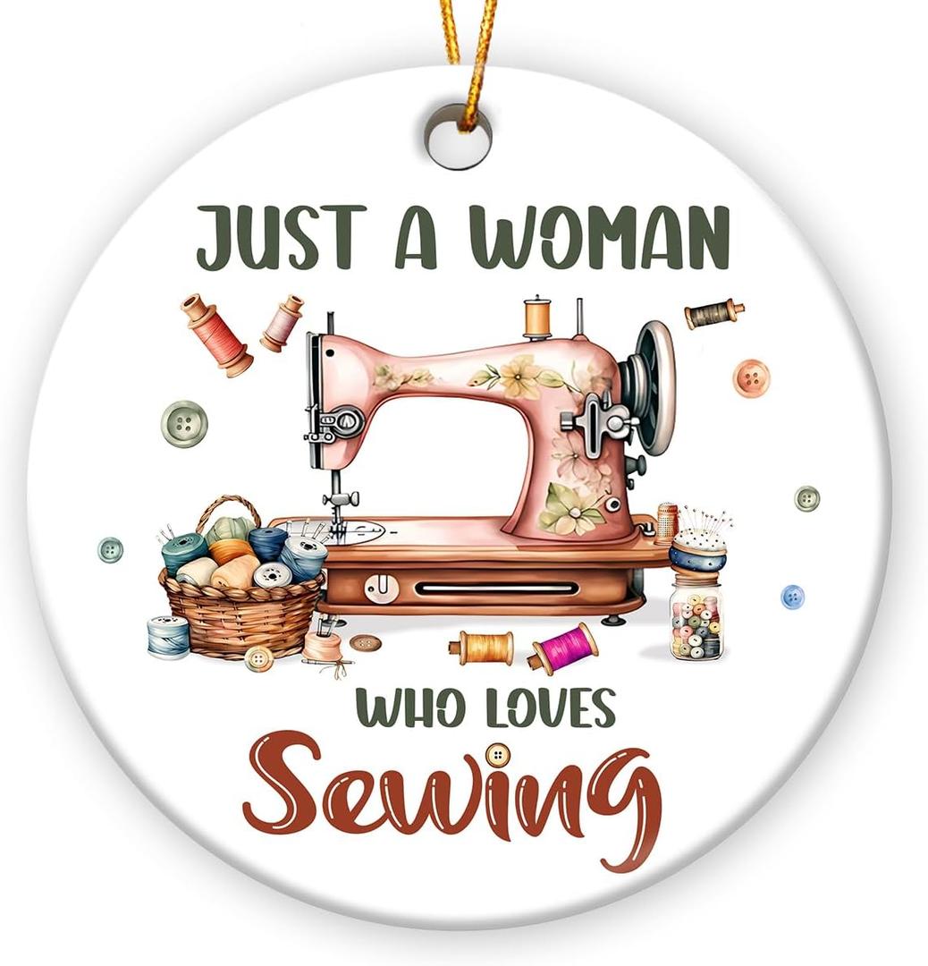 5 x Sewing Gifts for Women 2025, Sewing Christmas Ornament, Xmas Hanging Decor, Quilting Gifts for Xmas Decorations, Christmas Tree Decorations