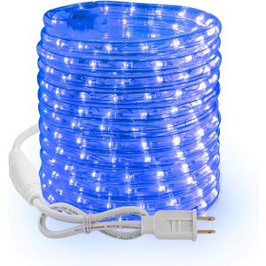 Brizled Blue Rope Lights, 18ft 216 LED Rope Lights Waterproof, 120V ETL Listed Plugin Blue Light Connectable with Clear PVC Tube, Indoor/Outdoor Christmas Lighting for Backyard Garden Patio Christmas