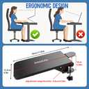 Arm Rest for Desk Elbow Support Black 9.57 x 4.8 Inch,Foldable Computer Desk Armrest Extender Tray,Ergonomic Relieve Stress,Eliminate Pain,Reduce Office Occupational Chronic