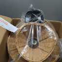 Arturesthome 19.6" Modern Wicker Chandelier Light Fixture Hand Woven Rattan Pendant Lampshade Hanging Lighting for Kitchen Dining Table Entryway Foyer