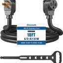 DEWENWILS EV RV Extension Cord 50 Amp, 10 Feet, NEMA 14-50P to 14-50R 6/3+8/1 Copper Wire, 12500W Heavy Duty EV Power Cord, STW Outdoor Waterproof Power Cable, for RV, EV, Camper, ETL Listed (Black)