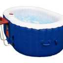 ALEKO Inflatable Hot Tub Spa | Personal High Powered Jetted Bubble | with Drink Tray, Fitted Cover and 3 Filter Cartridges | 145 Gallon | 2 Person | Oval | Blue | HTIO2BLD