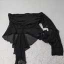 Milumia Women Going Out Halter Tops Ruched Mesh Bandeau Top with Scarf M