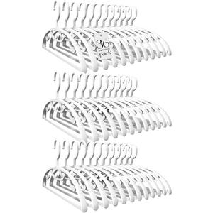 HOUSE DAY Plastic Clothes Hangers 36 Pack, Sweater Hangers No Shoulder Bump, Thick Heavy Duty Coat Hanger for Closet, White Wide Hanger with Non-Slip Hook for Sweaters, Suits, Dresses, Jackets, Pants