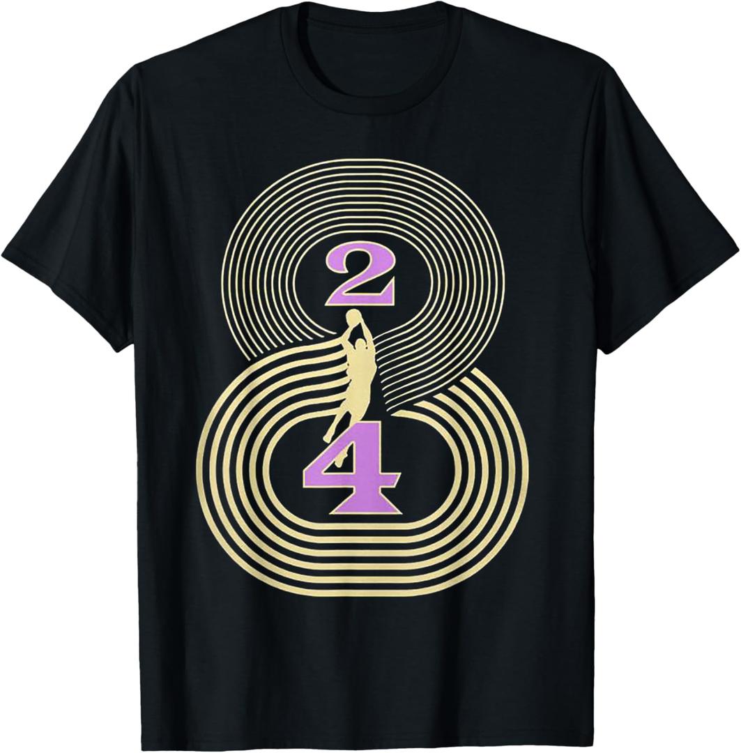 Number 8 and 24 Basketball Sport Memorial T-Shirt, Size: M