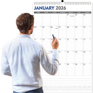 GuassLee Extra Large Wall Calendar 2026-27, 20"x 30" Gaint Vertical Wall Calendar 2026, Jan. 2026 to Jun. 2027, 18-Month Paper Hanging Planner Wall with Julian Date for Office Home Planning & Organizing
