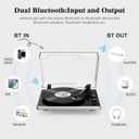 Viny Record Player with 2 External Speakers and 2 Bluetooth Modes,Turntable with ATN-3600 Stylus,Pitch,USB Recording,RCA and AUTO Stop for Vinyl Records
