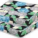 Outdoor Seat Cushions 19 x 19 x 3 Inch, Water Repellent Patio Chair Foam Cushions with Straps, Outdoor Cushions for Patio Furniture Garden Sofa, Set of 2, Peony Garden
