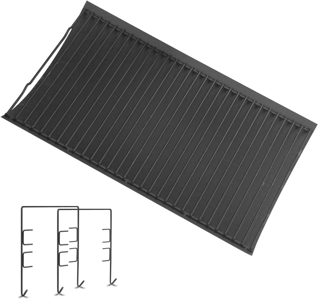 20inch Charcoal Ash Pan Replacement Parts for Char Griller 5050 5072 5650 2123 2223 2823 Grill Tray Chargriller 200157 BBQ Accessories with 2 Fire Grate Hangers