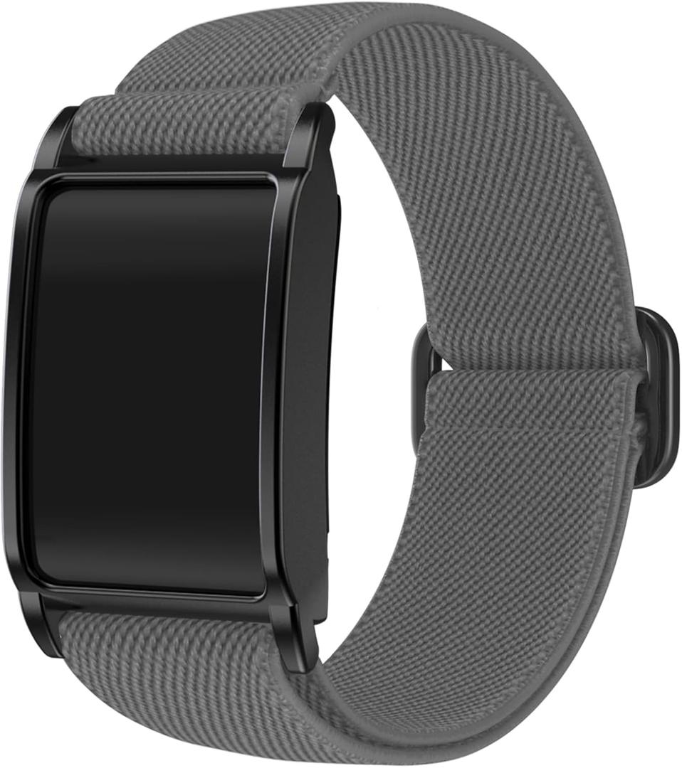 Nylon-Strap Compatible-With Whoop-4.0 Band - Adjustable- Breathable Replaceable Wristband, Stretchy Sports Bands for Men Women, 24cm Wristband for Hiking/Running/Outdoor (Gray)