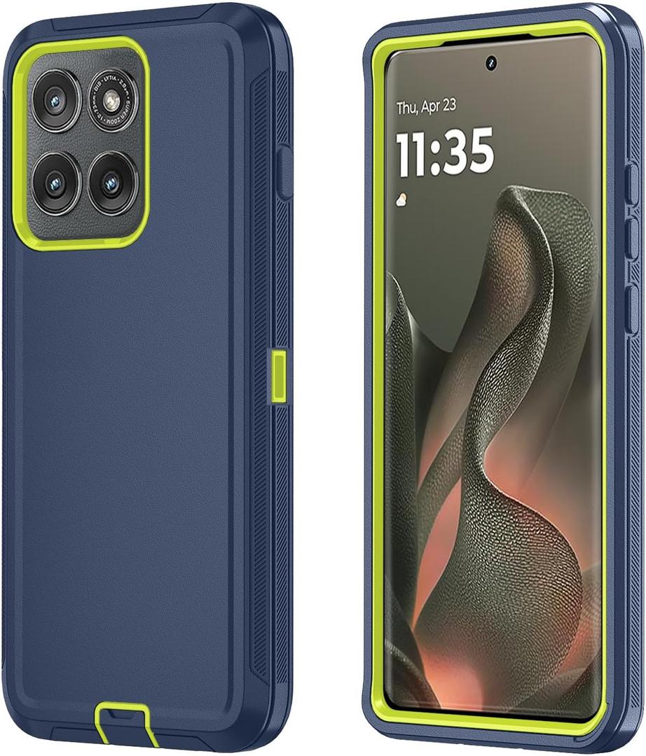 Qinmay Phone Case for Motorola Moto Edge 5G 2025 Case, Heavy Duty Shockproof & Dropproof 3-Layer Cover Phone Case for Moto Edge 2025(Dark/Blue/Green)