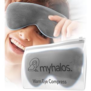 MyHalos Eye Mask for Dry Eyes - Steam Warm Compress for Eyes - Remove Styes, Chalazion Therapy Warming and Heating Pad Hot Compress - Moist Heat Mask for Blepharitis & MGD